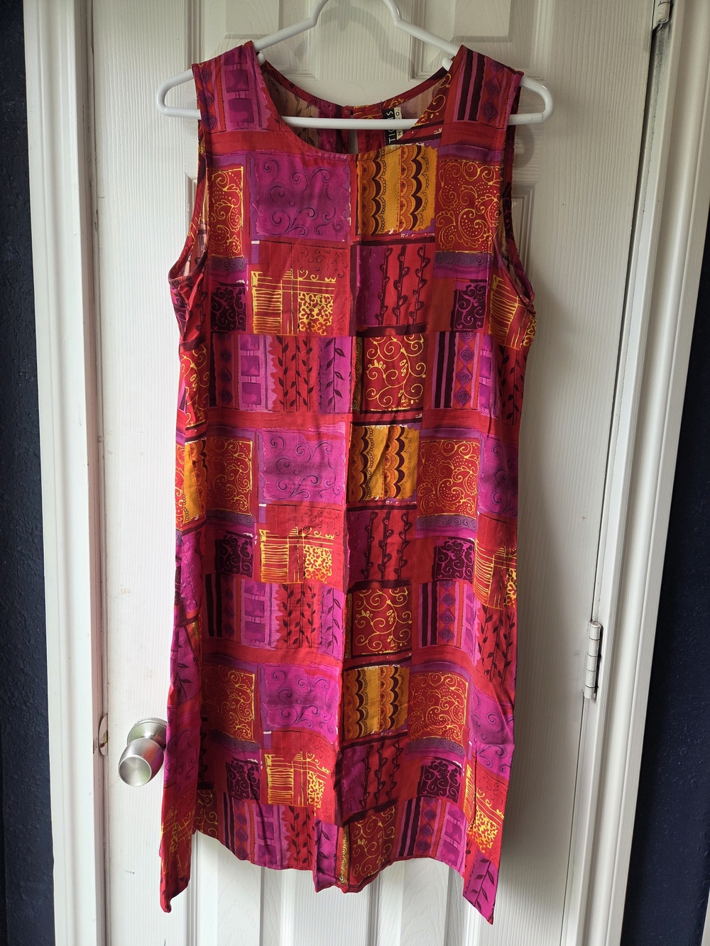 Notations Pink and Gold Patchwork Sleeveless Shift Dress